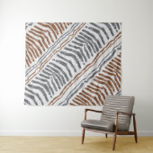 Bruin Grijs Moderne Boho Wandhanger Wandkleed (In Situ (horizontaal))