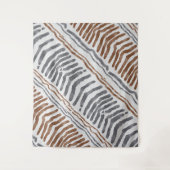 Bruin Grijs Moderne Boho Wandhanger Wandkleed (Voorkant)