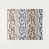 Bruin Grijs Moderne Boho Wandhanger Wandkleed (Voorkant (horizontaal))