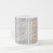 Bruin Grijs Moderne Streep Matglas Mok (Voorkant links)