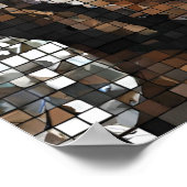 Bruin Grijs Mozaïek Mans Gezicht Wandkunst Poster (Hoek)