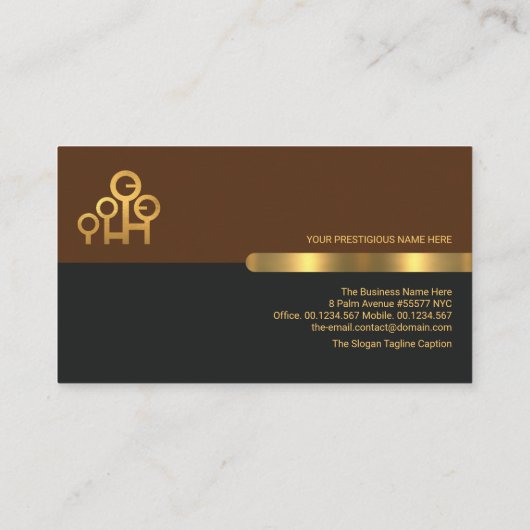 Bruin grijs Retro Kolommen Gold Labourpersoneel Visitekaartje (Achterkant)