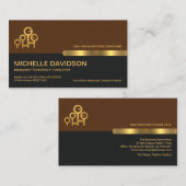 Bruin grijs Retro Kolommen Gold Labourpersoneel Visitekaartje (Voorkant / Achterkant)