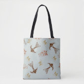 Bruin grijs-slib Floral Pattern-Canvas tas (Voorkant)