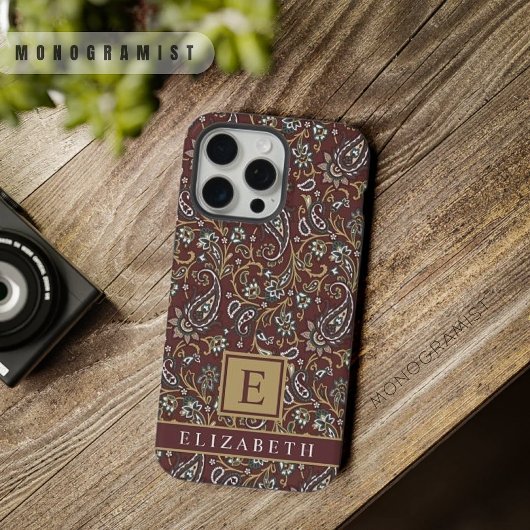  Bruin Grijs Wit Paisley Patroon iPhone Hoesje
