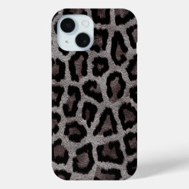 Bruin grijs zwart luipaard dier iPhone 15 case