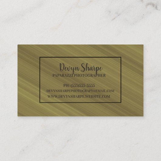 Bruin grijs zwart Paparazzi fotograaf Visitekaartje (Achterkant)
