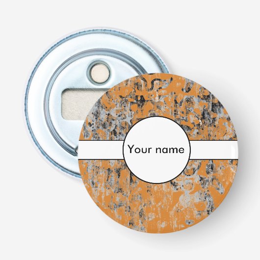 Bruin grijze textuur button flesopener (Voorkant)