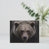 Bruin Grizzly Beer Briefkaart (Staand voorkant)