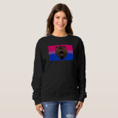 Bruin Grizzly Beer Liefde Bisexual Pride Flag Wild Trui (Voorkant volledig)