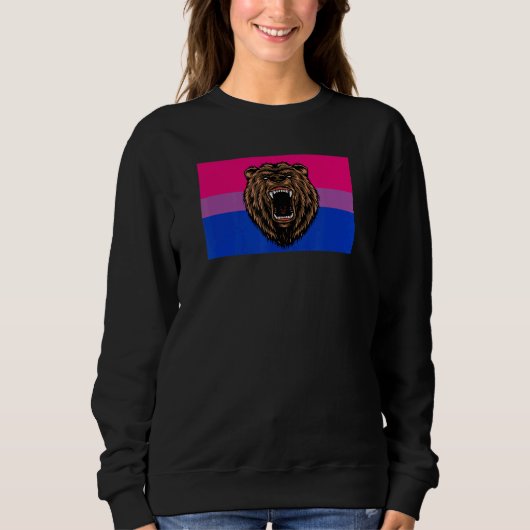 Bruin Grizzly Beer Liefde Bisexual Pride Flag Wild Trui (Voorkant)