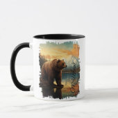 Bruin Grizzly Beer Mountain Lake Reflection Mok (Links)