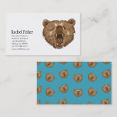 Bruin Grizzly Beer Visitekaartjes (Voorkant / Achterkant)
