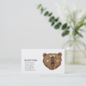 Bruin Grizzly Beer Visitekaartjes (Staand voorkant)