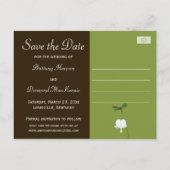 Bruin Groen Bloedend Hart Save the Date Briefkaart (Achterkant)