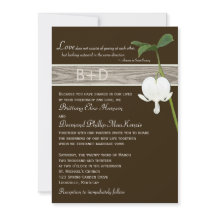 Bruin groen eivoor bloeding Heart Wedding Invite
