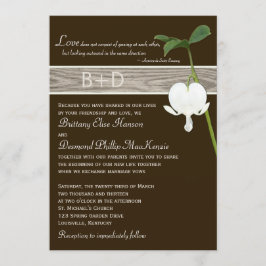 Bruin groen eivoor bloeding Heart Wedding Invite Kaart