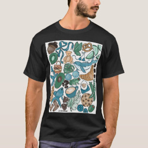 Bruin, Groen en Blauw T-shirt