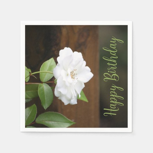 Bruin, groen en wit, gestyleerd papier servet (Voorkant)