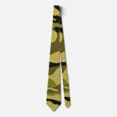 Bruin groen en zwart camouflage stropdas (Voorkant)