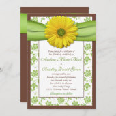 Bruin, groen, gele uitnodiging tot huwelijk (Voorkant / Achterkant)