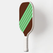 Bruin Groen Gestreept 70s 80s Klassieke Retro Stre Pickleball Paddle (Links)