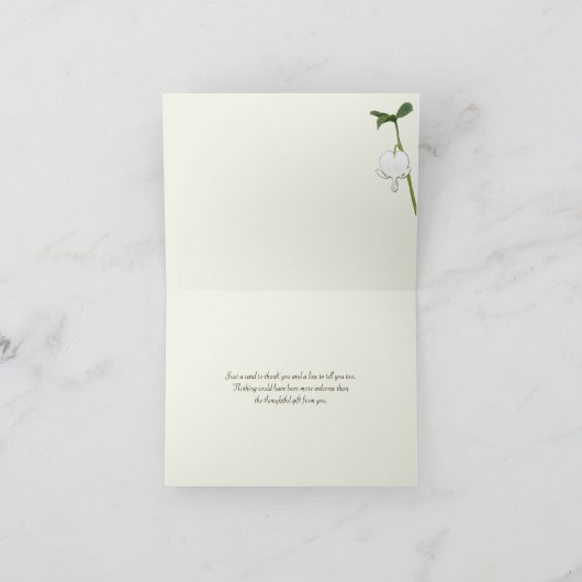 Bruin Groen Ivoor Bloedend Hart Bedankkaart (Binnen)