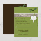 Bruin Groen Ivoor Bloedend Hart Bruiloft RSVP Kaart (Voorkant / Achterkant)
