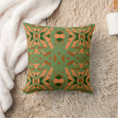 Bruin groen kunstdeco Geometric Throw Accent Kussen (Deken)