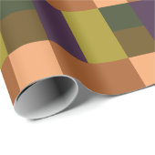 Bruin groen Paars kleurenblok afdrukken Cadeaupapier (Rol Hoek)