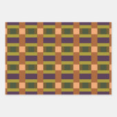 Bruin groen Paars kleurenblok afdrukken Inpakpapier Vel (Voorkant)