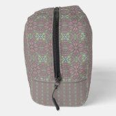 Bruin Groen Symmetrisch Bloem Toilettasje (Rechts)