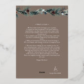 Bruin groen vier fotocollage folie feestdagenkaart (Achterkant)