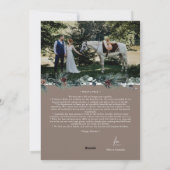 Bruin groen  vrolijk getrouwd portret feestdagenkaart (Achterkant)