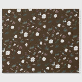 Bruin groen  vrolijk kerstfeest cadeaupapier (Vlak)