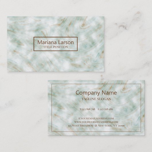 Bruin Groen & Wit Gemarmerd Visitekaartje (Voorkant / Achterkant)