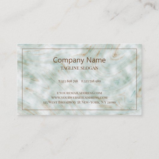Bruin Groen & Wit Gemarmerd Visitekaartje (Achterkant)