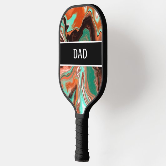 Bruin, groen, zwart verfeffect van het verfproces pickleball paddle (Links)