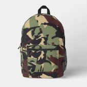 Bruin Groene Camo Laptop Bedrukte Rugzak (Voorkant)