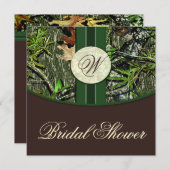 Bruin Groene Camo Wedding Bridal Shower-uitnodigin Kaart (Voorkant / Achterkant)