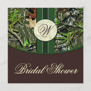 Bruin Groene Camo Wedding Bridal Shower-uitnodigin Kaart