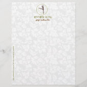 Bruin-groene en witte Yoga-instructie Custom Briefhoofd (Voorkant)