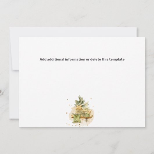 Bruin groene goudboho macrame planten save the date (Achterkant)