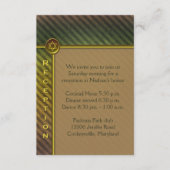 Bruin, groene stripbare Mitzvah-behuizingskaart Informatiekaartje (Voorkant)