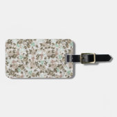  bruin groene stutten Rozen Floral Pattern Bagagelabel (Voorkant horizontaal)