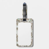  bruin groene stutten Rozen Floral Pattern Bagagelabel (Achterkant verticaal)