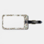  bruin groene stutten Rozen Floral Pattern Bagagelabel (Achterkant horizontaal)