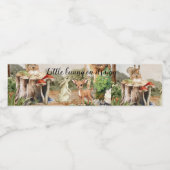 bruin-groene waterverf baby shower uitnodiging waterfles etiket (Enkel label)