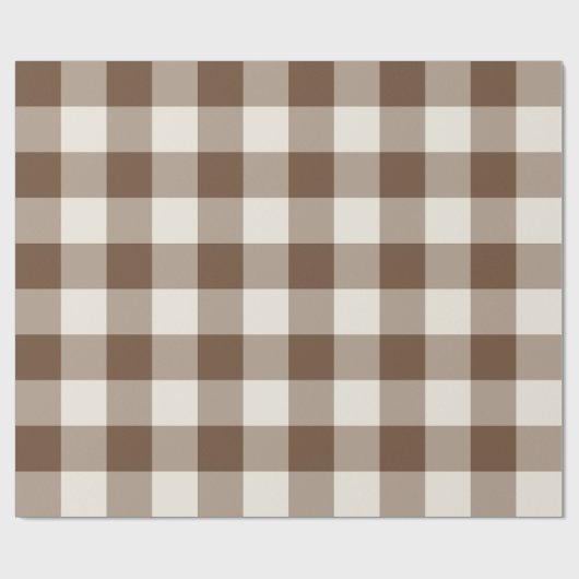 Bruin groot geruit Gingham Cadeaupapier (Vlak)