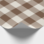Bruin groot geruit Gingham Cadeaupapier (Hoek)